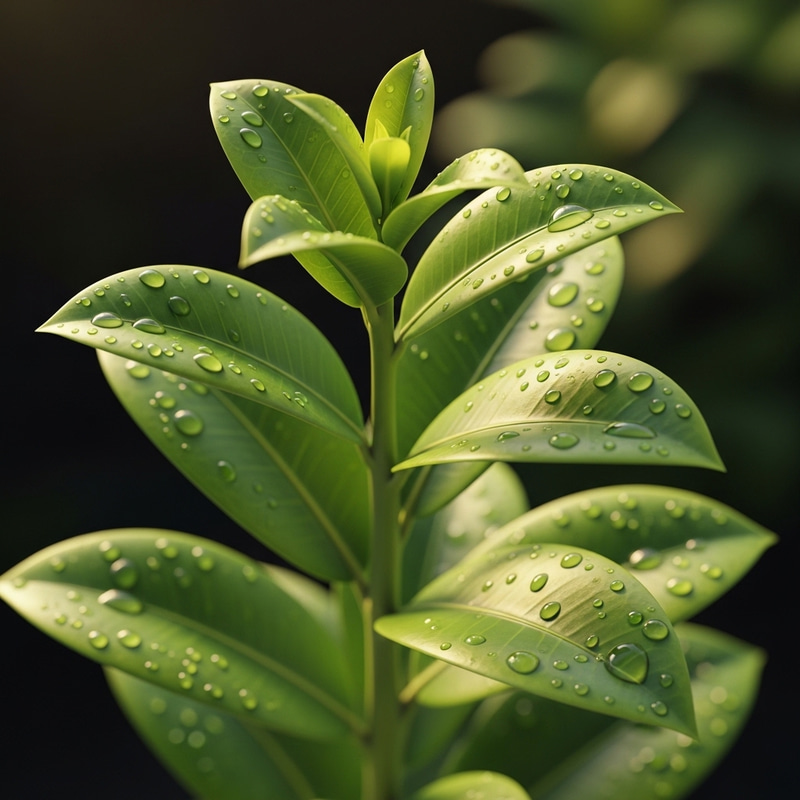 Lively Plant: Bright Green Leaves & Morning Dew Lively Plant: Bright Green Leaves & Morning Dew