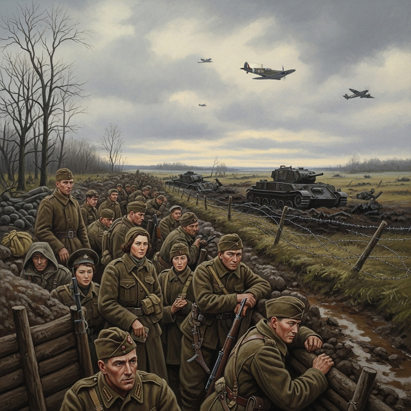 Historical World War 2 Oil Painting | War Depiction Art Historical World War 2 Oil Painting | War Depiction Art