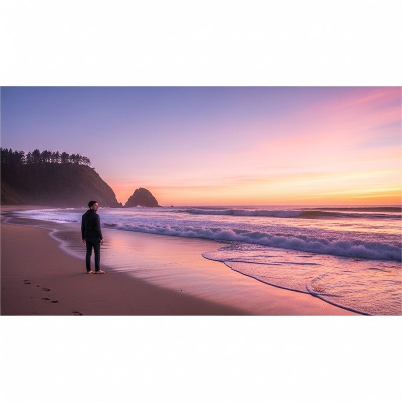 Serene Beach Sunset in Pink & Orange | Soft Pastel Colors