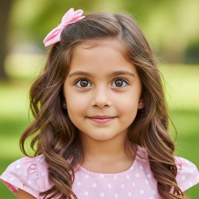 Cute Young Girl with Expressive Eyes Portrait Cute Young Girl with Expressive Eyes Portrait