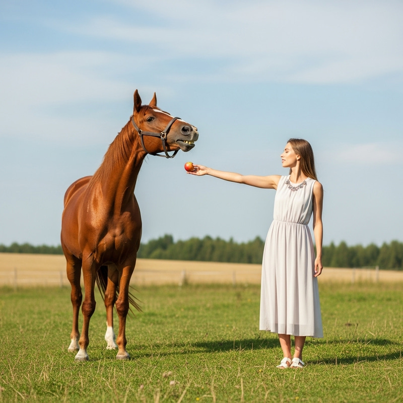 Mischievous Horse Prank: A Classy Woman's Surprise
