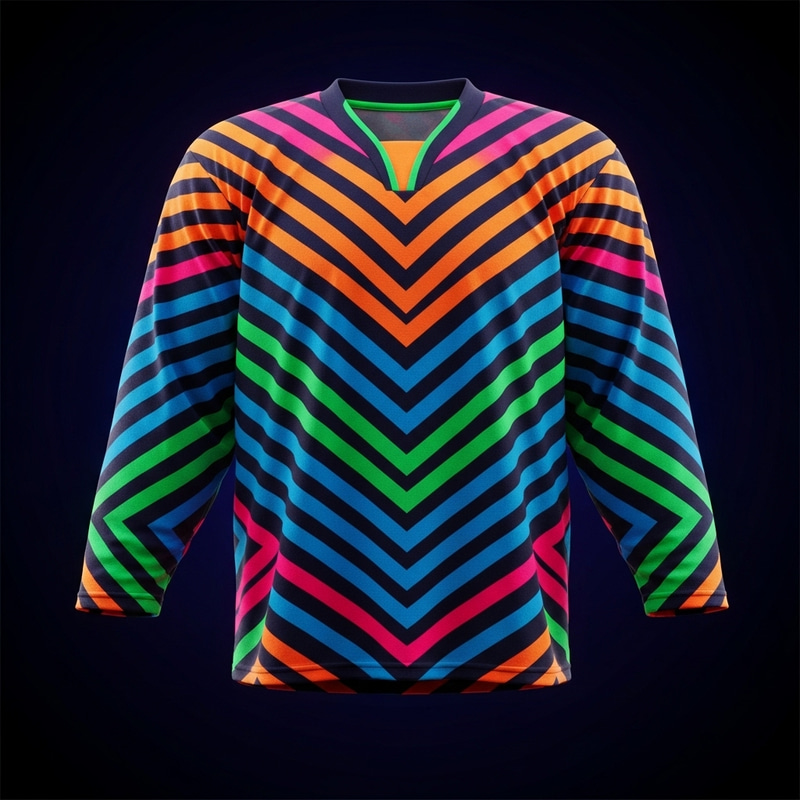 Wild Neon Ice Hockey Shirt - Eye-Catching Design Wild Neon Ice Hockey Shirt - Eye-Catching Design