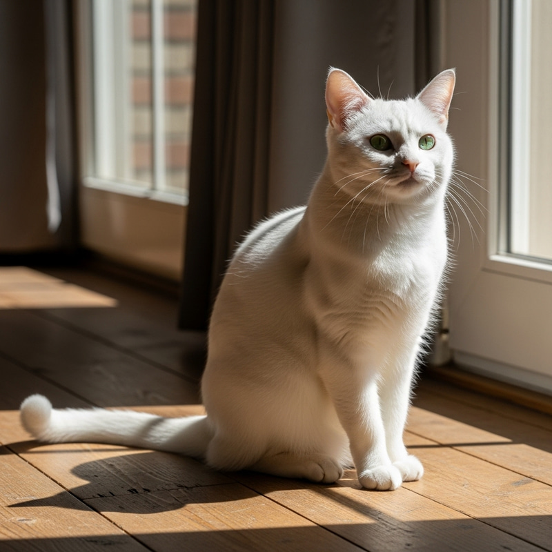 Elegant Snow-White Cat | Majestic Feline Beauty Elegant Snow-White Cat | Majestic Feline Beauty