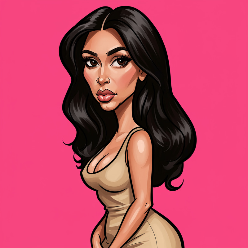 Kim Kardashian Caricature Art Kim Kardashian Caricature Art