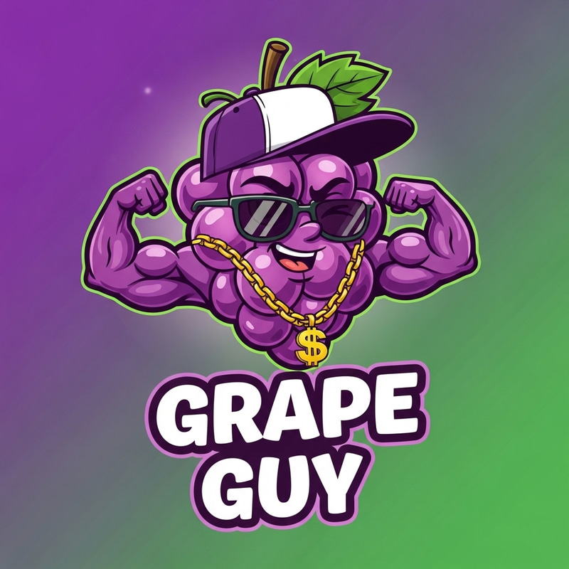 Grape Dude Meme Coin Logo Design
