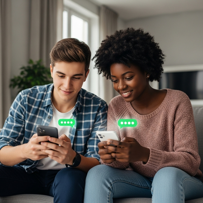 2 Teens Chatting Online: Modern 3D Interaction 2 Teens Chatting Online: Modern 3D Interaction