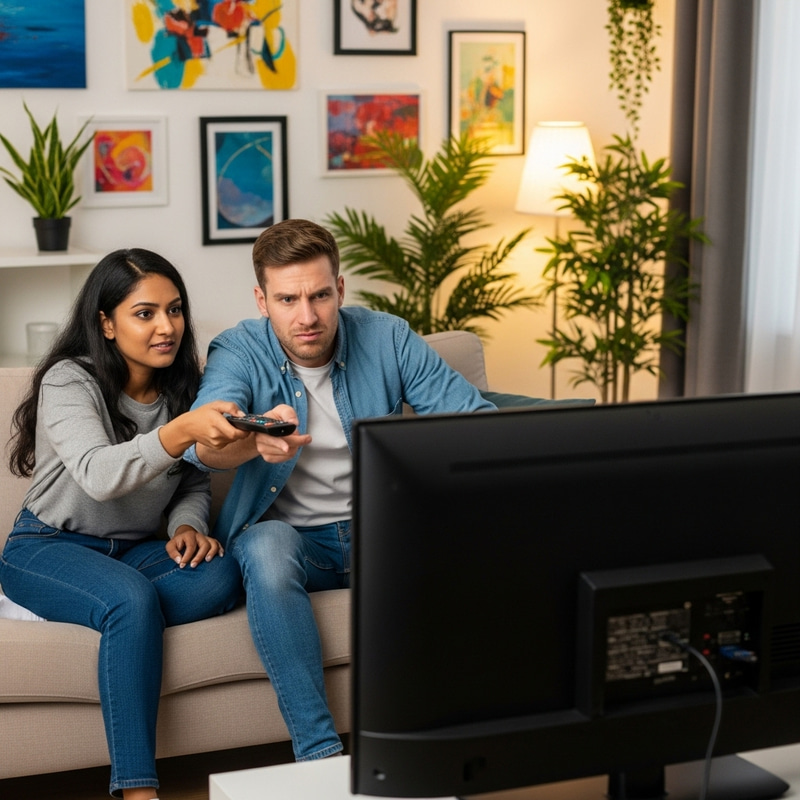 Intense TV Dispute Sparks Conflict in Contemporary Home Intense TV Dispute Sparks Conflict in Contemporary Home