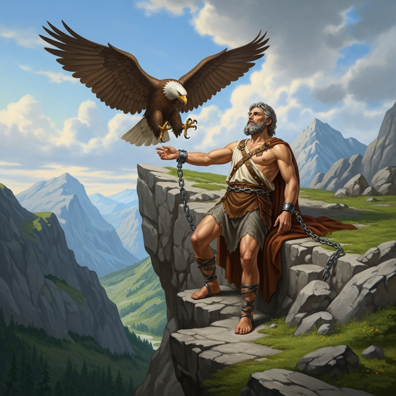 Prometeo Encadenado: Castigo Eterno del Figura Mítica Prometeo Encadenado: Castigo Eterno del Figura Mítica