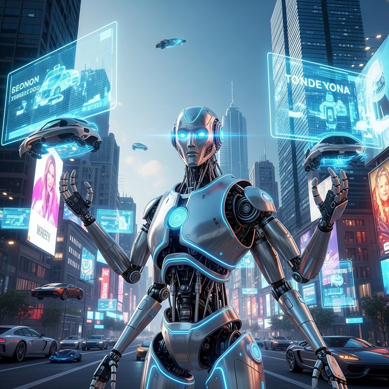 Futuristic Robot Design in Advanced Tech City Futuristic Robot Design in Advanced Tech City