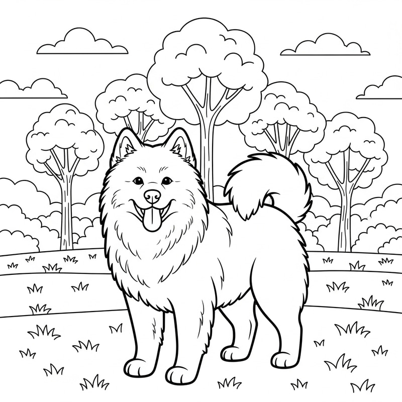 Samoyed Dog Coloring Page for Kids Samoyed Dog Coloring Page for Kids