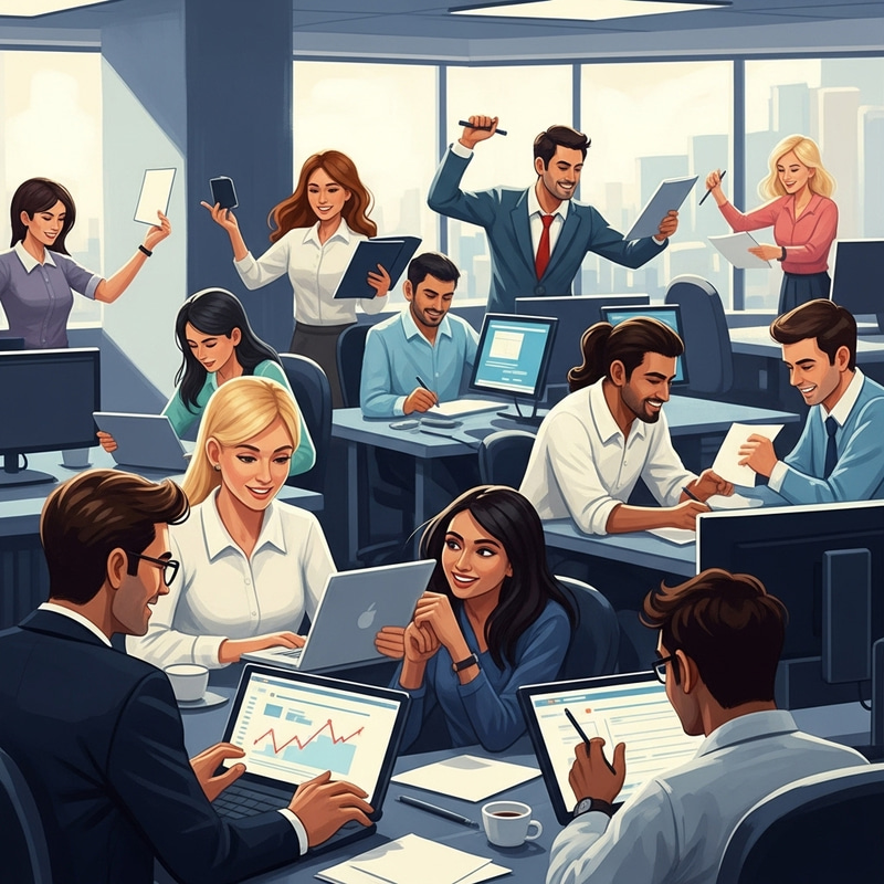 Dynamic Office Scene: Multitasking Workplace Collaboration Dynamic Office Scene: Multitasking Workplace Collaboration