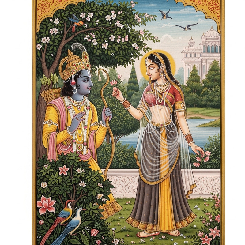 Lord Rama and Sita Mata's First Encounter in Ramayana Lord Rama and Sita Mata's First Encounter in Ramayana