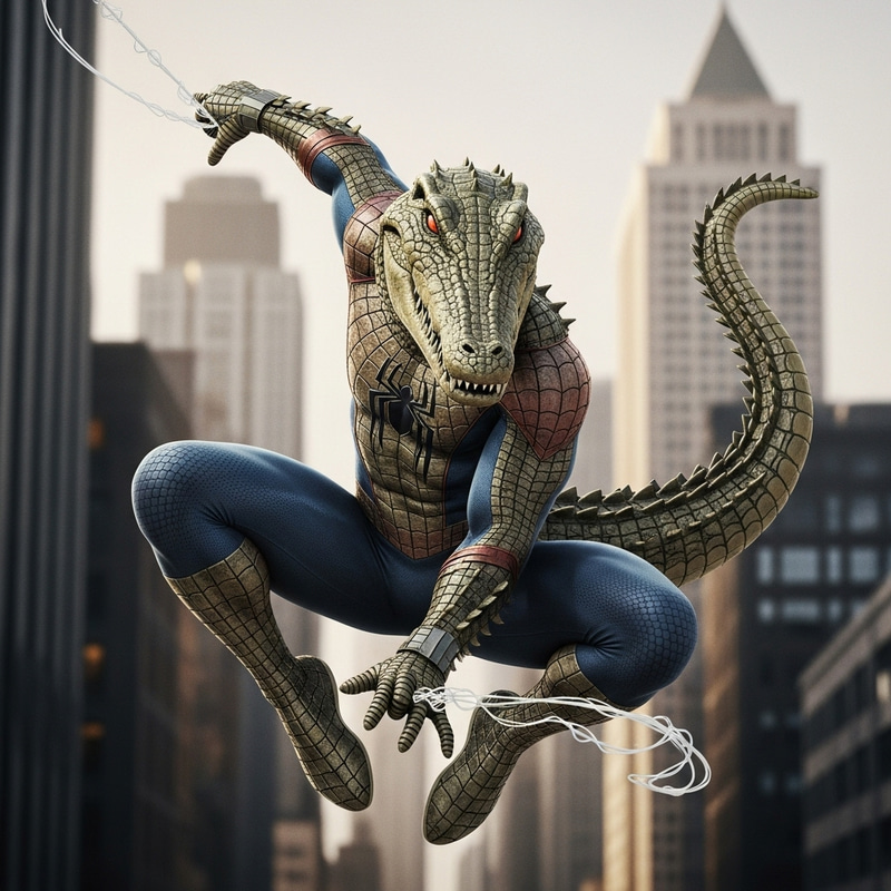 Crocodile-Inspired Spiderman | Agile, Wall-Climbing Hero Crocodile-Inspired Spiderman | Agile, Wall-Climbing Hero
