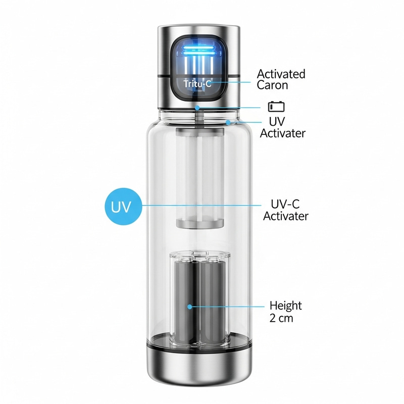 Sleek Modern Water Bottle with UV-C Purification Sleek Modern Water Bottle with UV-C Purification
