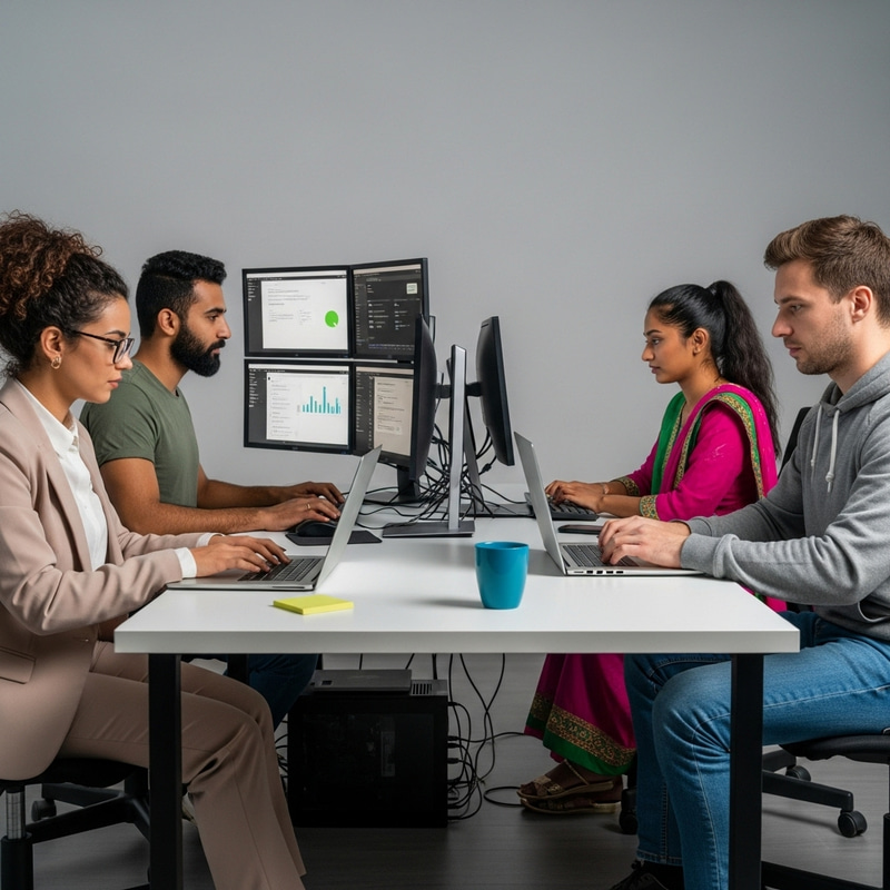 Diverse Group Online Chatting Scene