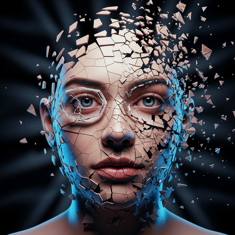 Distorted Human Face - Interference Art Distorted Human Face - Interference Art