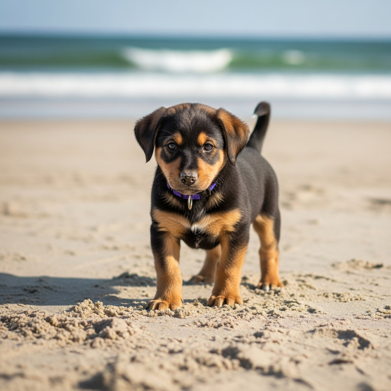 Cute Puppy Playing on the Beach | Pet Photography