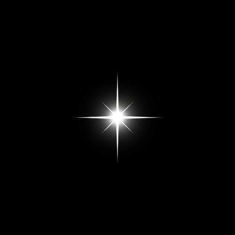 Minimalist Star against Black Background