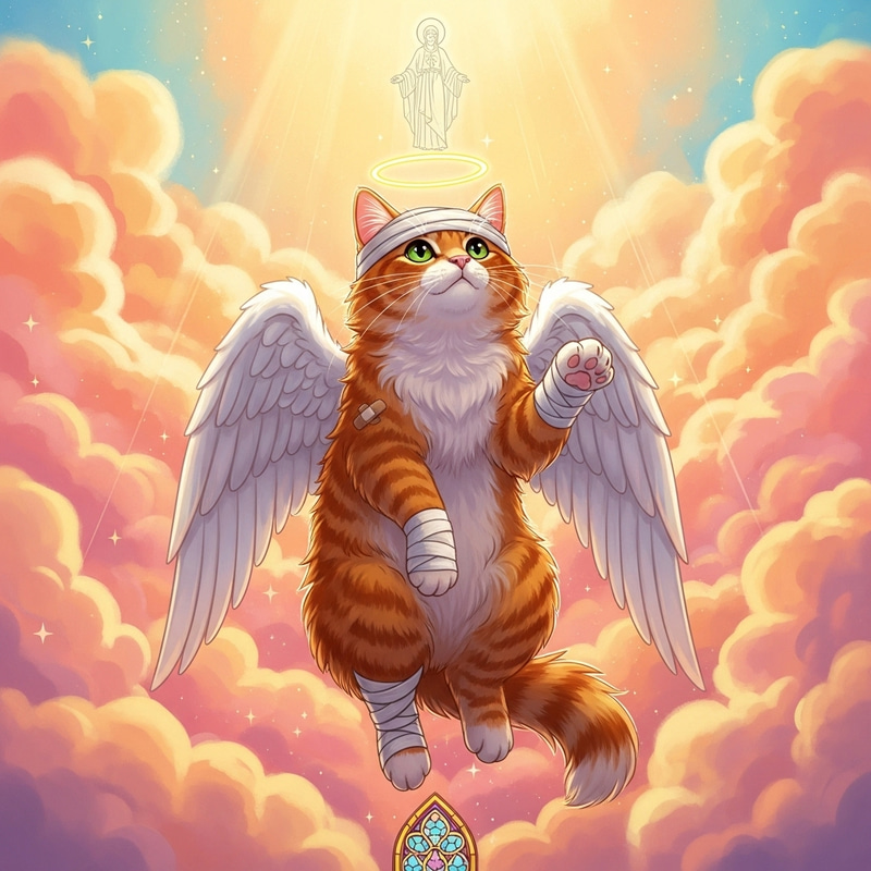 Red Cat with Angel Wings - Heavenly Saint Transformation Red Cat with Angel Wings - Heavenly Saint Transformation