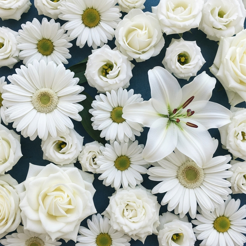 Custom White Flower Man Wallpaper | Elegant Design