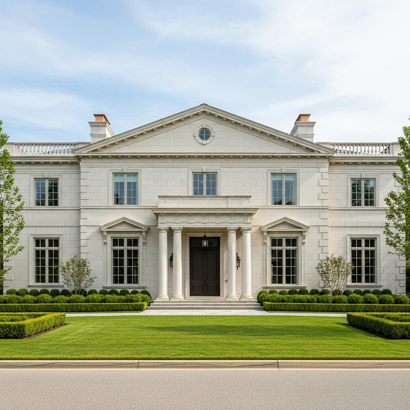 Classical Style House with Symmetrical Facade Design Classical Style House with Symmetrical Facade Design