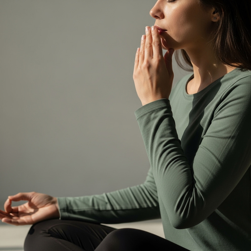 Serene Meditation Scene | Minimalist Photography with Deep Breathing Practice Serene Meditation Scene | Minimalist Photography with Deep Breathing Practice