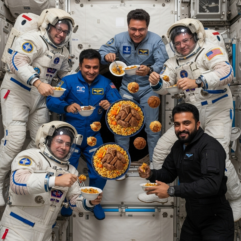 Astronauts Enjoy Uzbek Plov in Space Station Astronauts Enjoy Uzbek Plov in Space Station