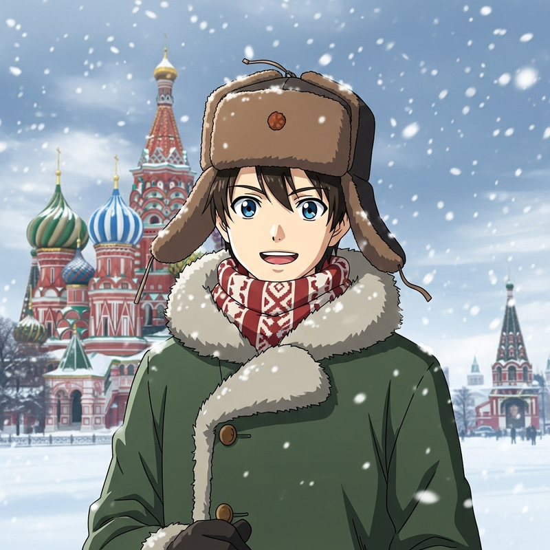 Russian Anime Teenage Boy Illustration
