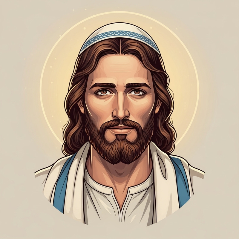 Detailed Jewish Jesus Yarmulke Image