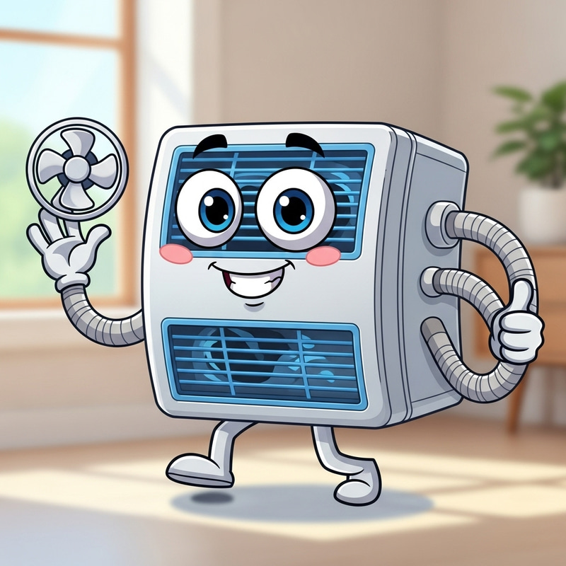 Whimsical Air Conditioner Character - Home AC Art Whimsical Air Conditioner Character - Home AC Art