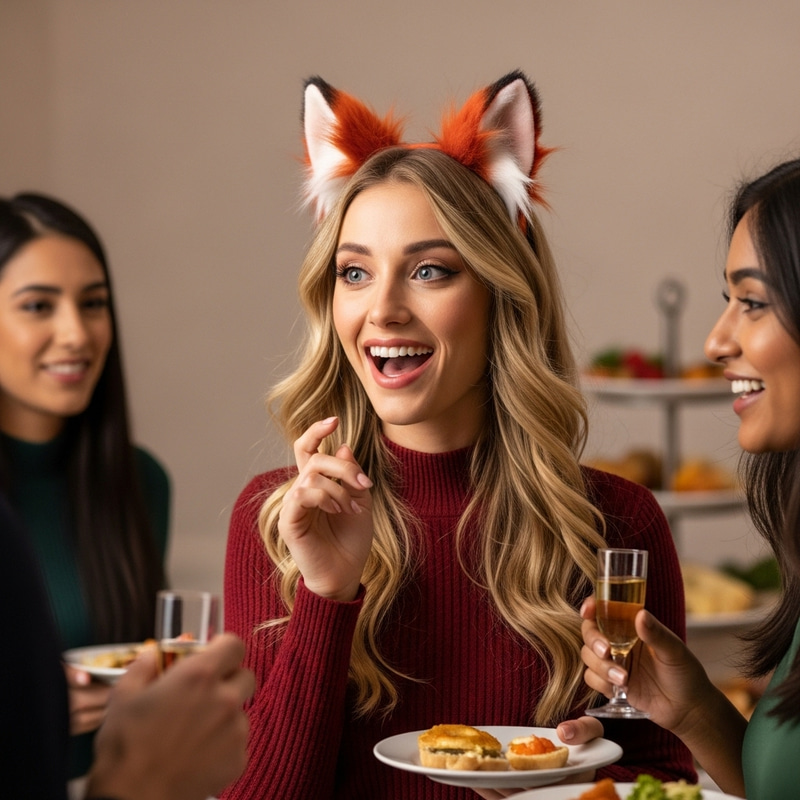 Beautiful Adult Woman with Blond Wavy Hair and Blue Eyes