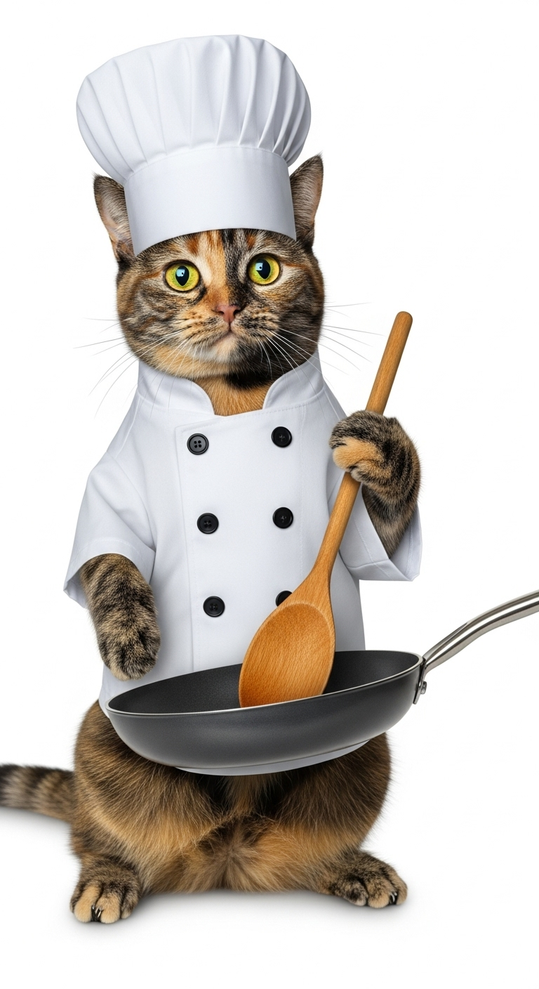 Tortoiseshell Cat Chef | Cooking in Style with Enthusiasm