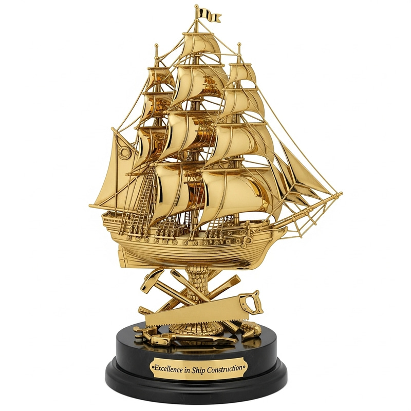 Ship Construction Trophy | Fine Craftsmanship