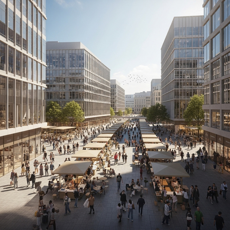 Modern Central Market with Central Plaza Modern Central Market with Central Plaza