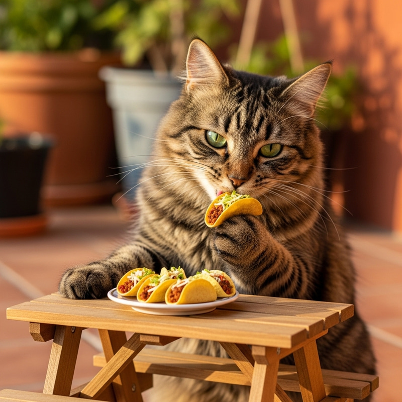 Cat Eating Tacos - Cute and Funny Image Cat Eating Tacos - Cute and Funny Image
