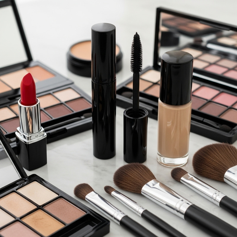 Radiant Makeup Collection on Elegant Display Radiant Makeup Collection on Elegant Display