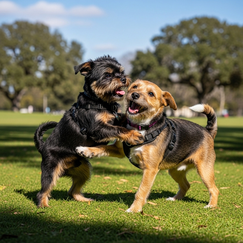 Playful Affenpinscher Dogs Playful Bout Outdoors Playful Affenpinscher Dogs Playful Bout Outdoors