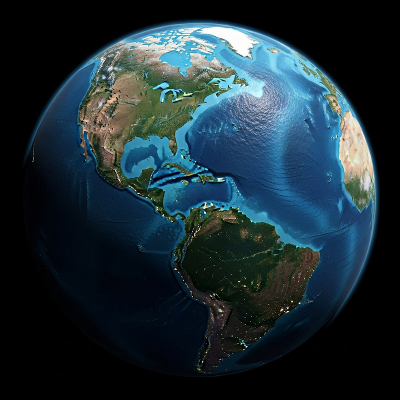 3D World Sphere with Crystal Lake Inside 3D World Sphere with Crystal Lake Inside