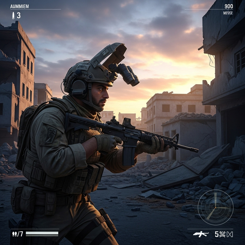 Call of Duty: Immersive Shooter Video Game Scene Call of Duty: Immersive Shooter Video Game Scene