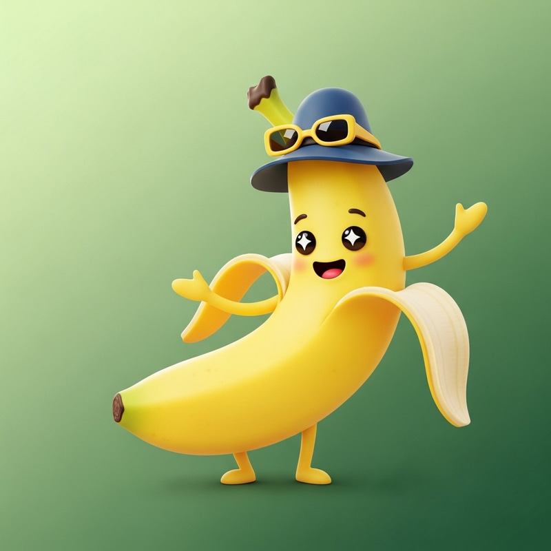 Whimsical Dancing Banana Animation - Vibrant Yellow Character Whimsical Dancing Banana Animation - Vibrant Yellow Character