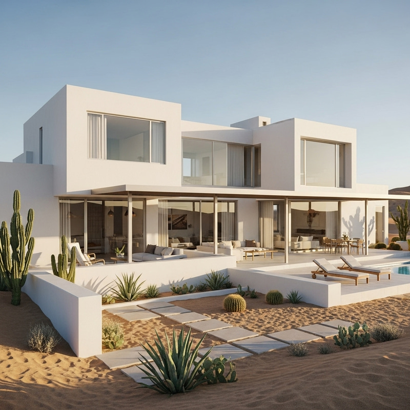 Minimalist Desert Villa Inspired by Richard Meier