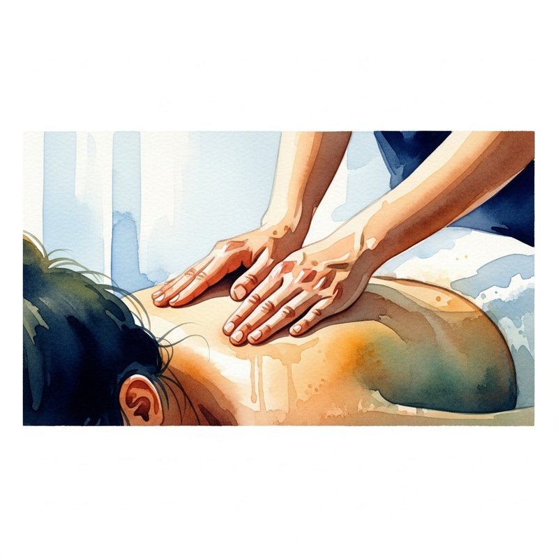 Therapeutic Massage in Soothing Watercolor - Relaxation Art Therapeutic Massage in Soothing Watercolor - Relaxation Art
