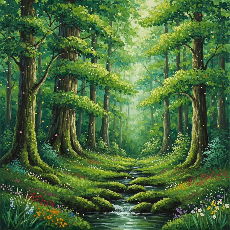 Vibrant (SUBJECT)'s Spirit in Impressionistic Style Painting Vibrant (SUBJECT)'s Spirit in Impressionistic Style Painting