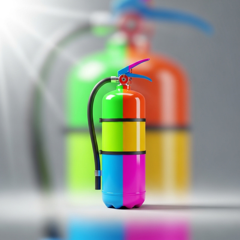 Vibrant Fire Extinguisher: Safety Equipment Showcase