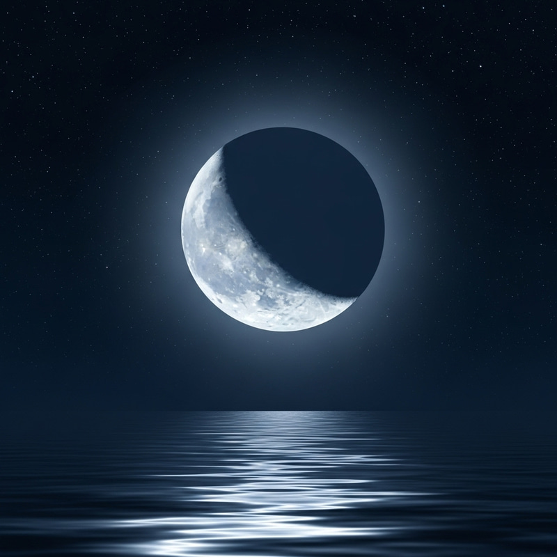 Serenity of Moonlit Night Over Reflective Sea
