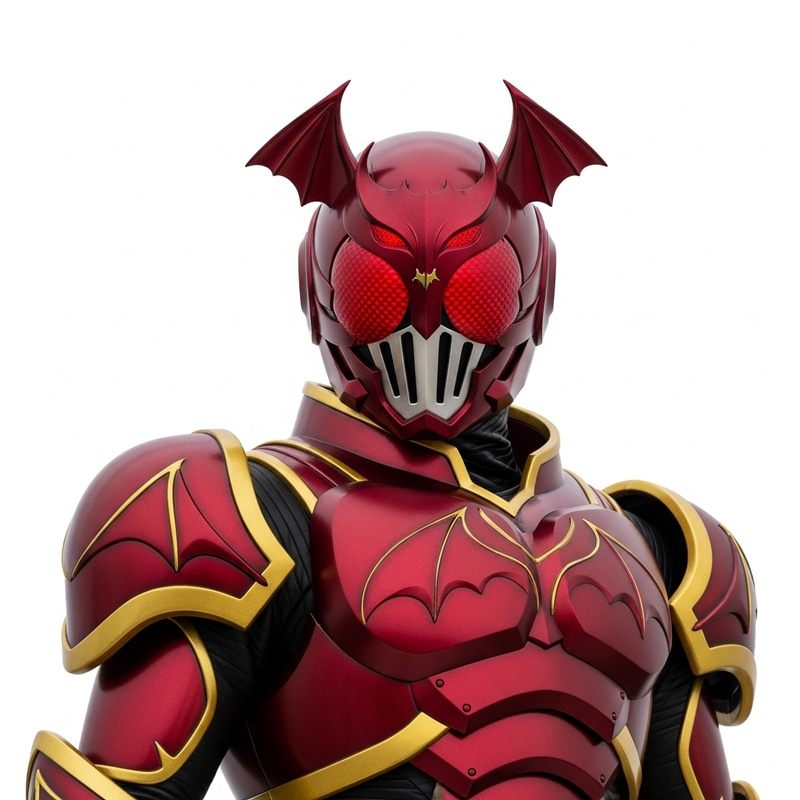 Kamen Rider Kiva - Crimson & Gold Bat Motif Hero