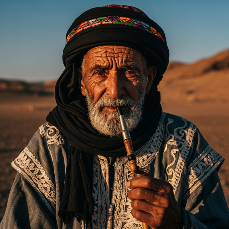 Elderly Berber Man in Traditional Attire