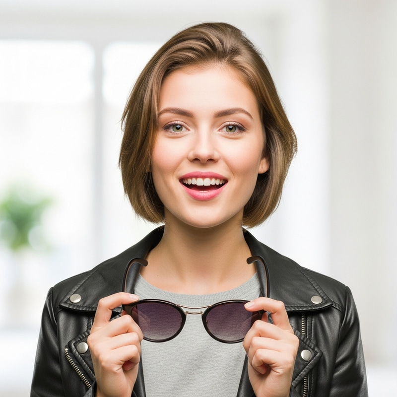Young Woman with Short Light Brown Hair and Fair Skin | Modern Fashion Outfit