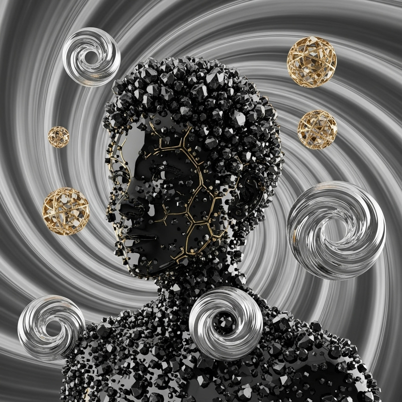 Futuristic Optics Crystal Cyborg Art by Jasper Harvey