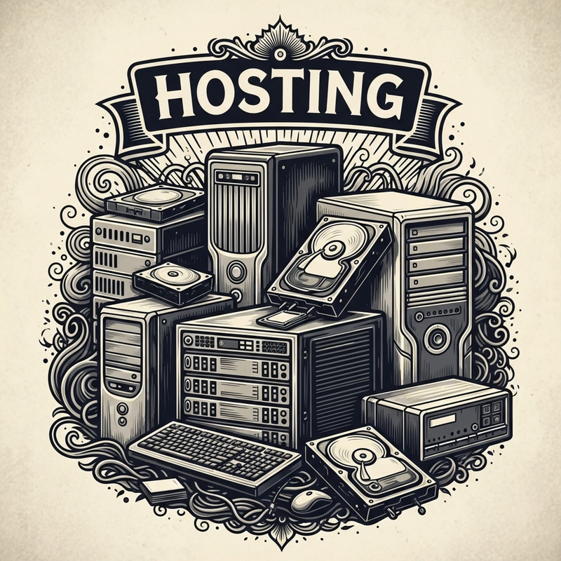 Vintage Black & White Hosting Equipment Poster - Chiaroscuro Digital Art